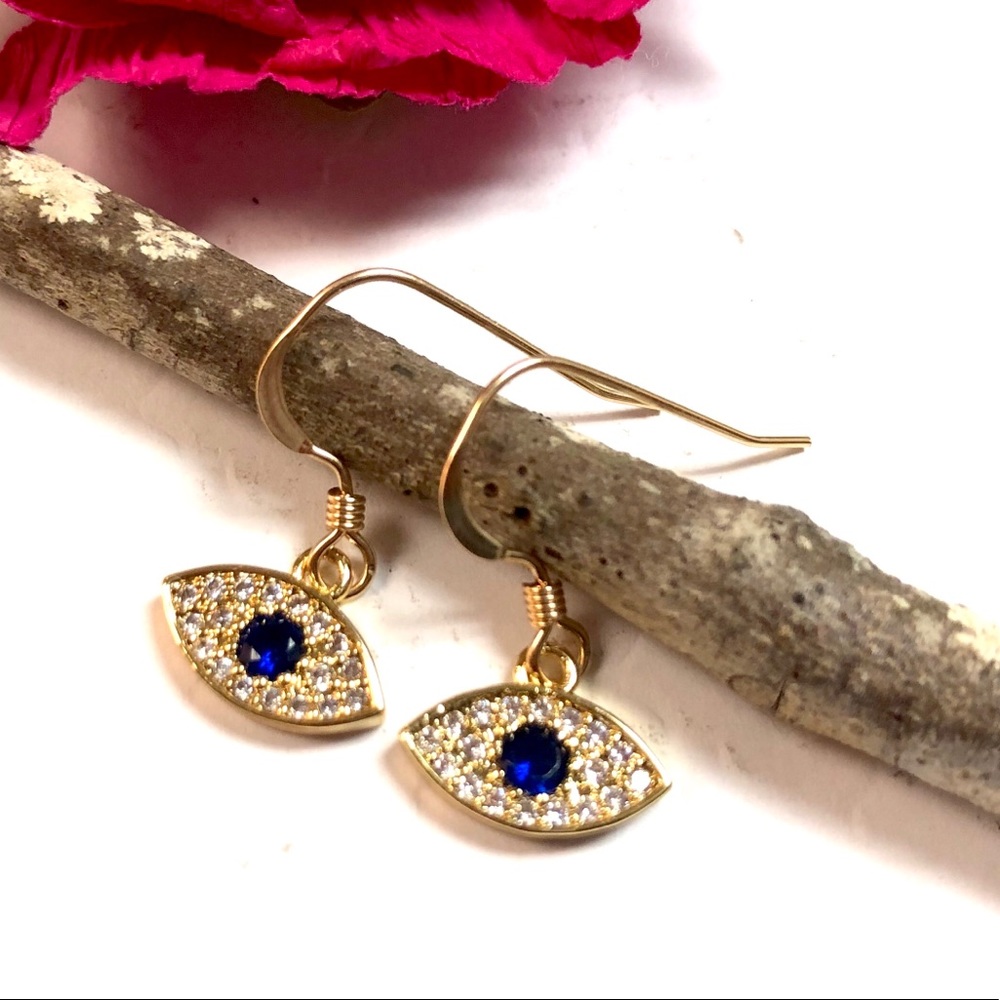 Evil Eye Earrings, Hamsa, Protection, Minimalist
